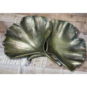 Pier 1 Decorative Tray/Bowl Ginkgo Biloba Leaves Living Room Entry Table 16 x 10